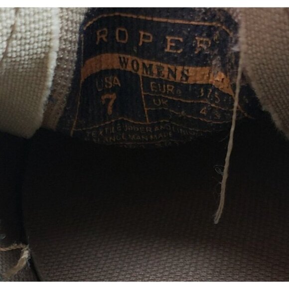 Roper Angel Fire Canvas Shoe Womens 7 Tan Comfort Slip On Casual Western Loafer - Picture 10 of 10